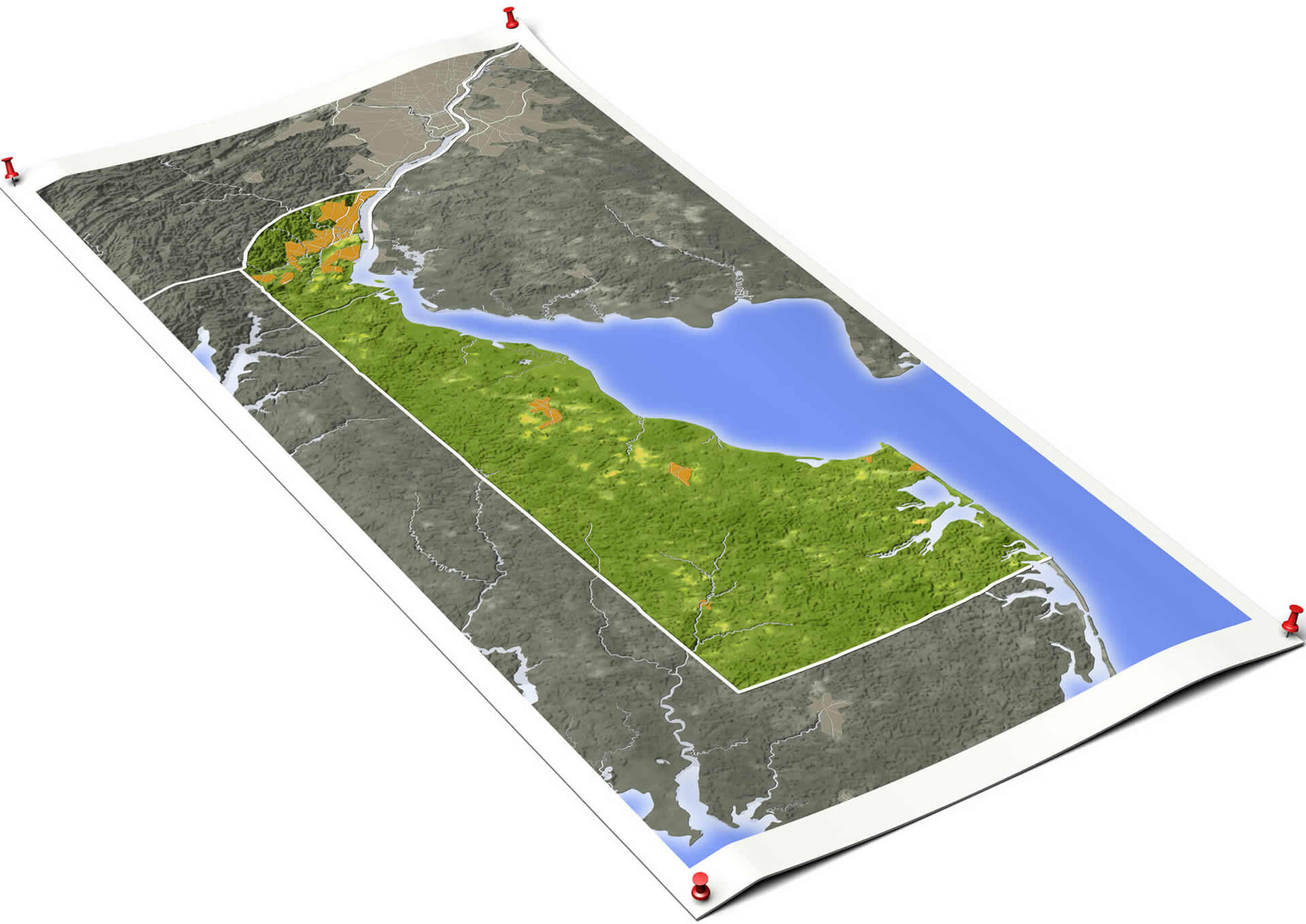 Delaware on Unfolded Map